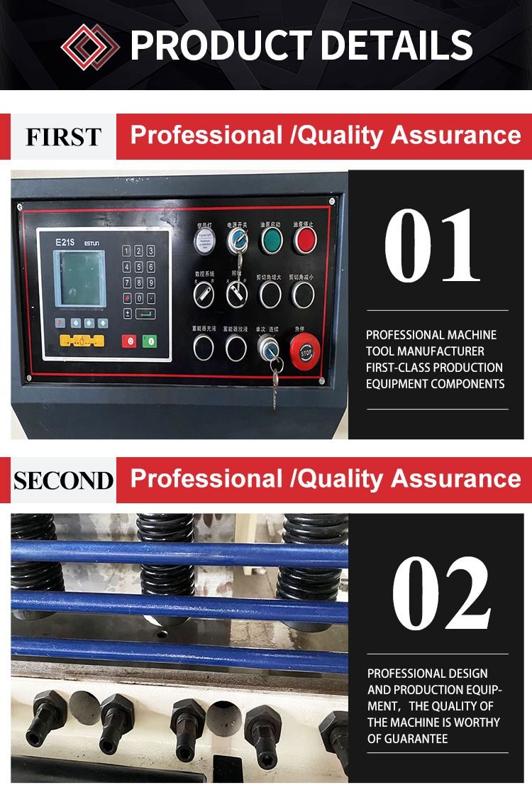E21 8*2500 Hydraulisk Cnc-giljotinklippningsmaskin Stålplåtsskärning