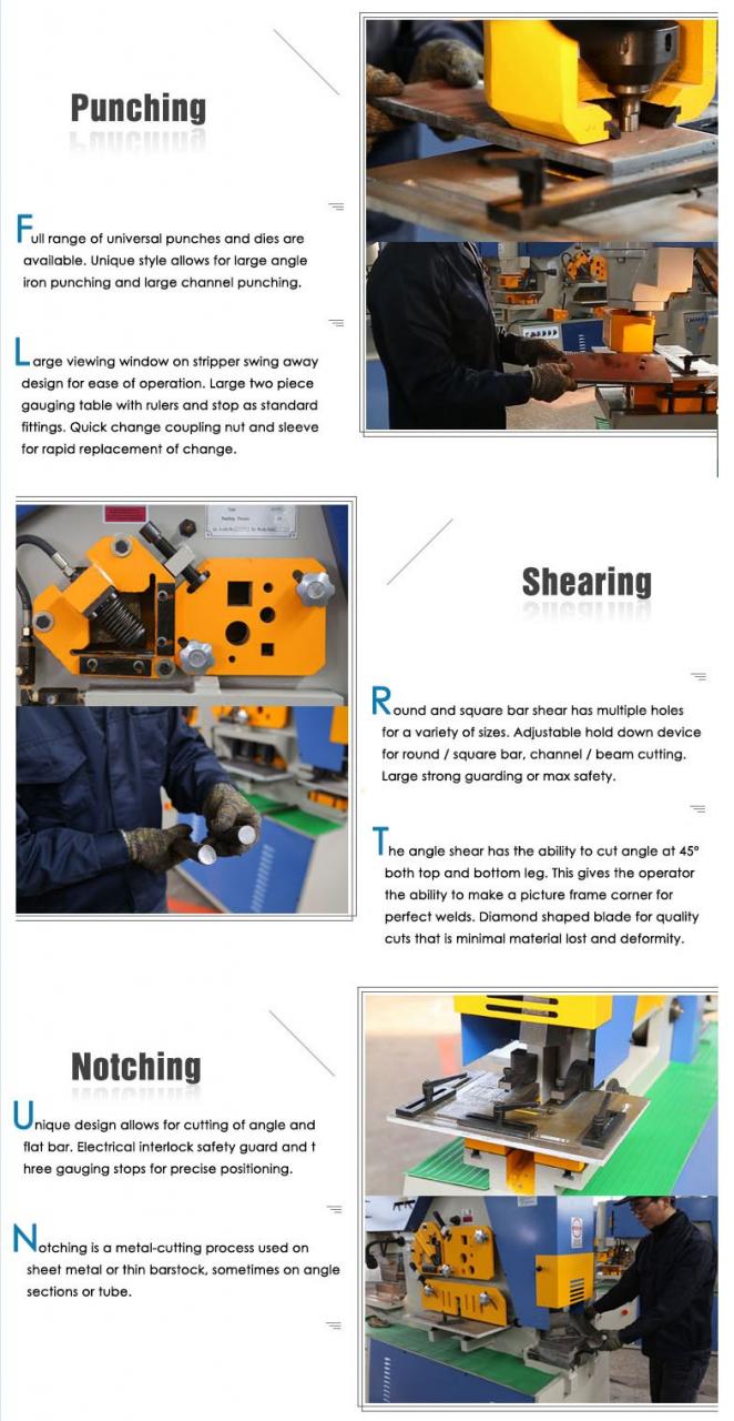 Hydraulisk Ironworker 25 Ton Handverktyg Hydraulisk kombinerad stans- och skärmaskin