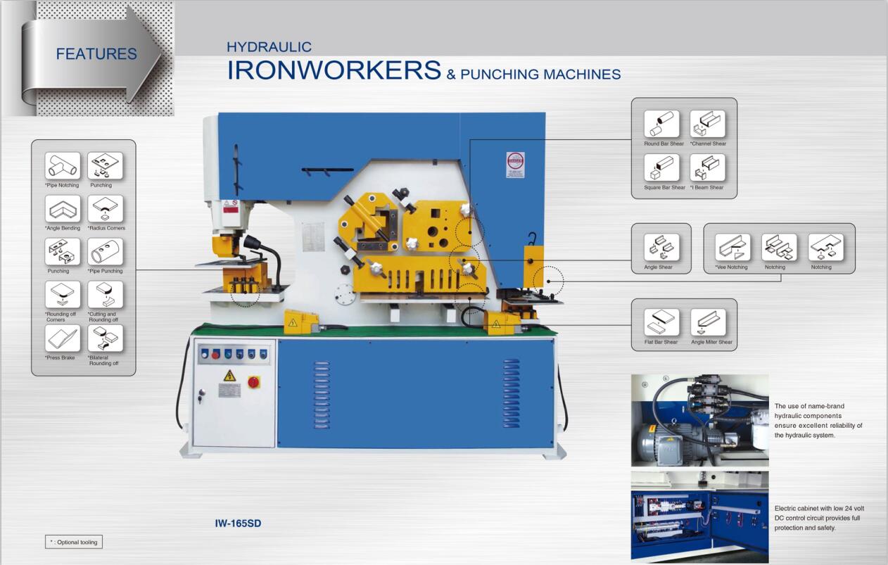 Metal Hydraulic IronWorker Machine Punching And Shearing Machine Metall Hydraulisk IronWorker Machine Stans och Klippning Machine