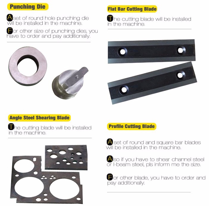 Q35y-serien multifunktionell hydraulisk järnarbetare kombinerad klipp- och stansmaskin