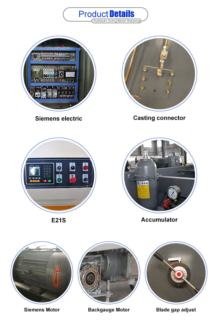 Qc12y-6x5000 Cnc Hydraulic Shearing Machine For Sheet Metal Cutting With Ce Qc12y-6x5000 Cnc hydraulisk klippmaskin för plåtskärning med Ce